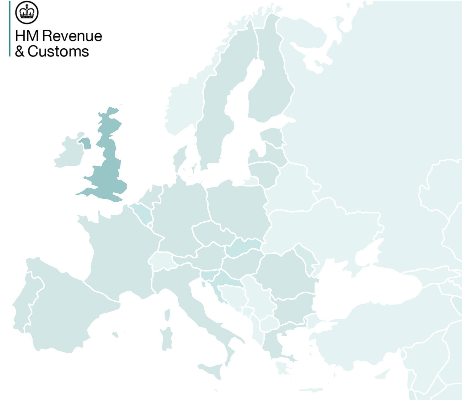 NCTS EU UK map with HMRC logo.
